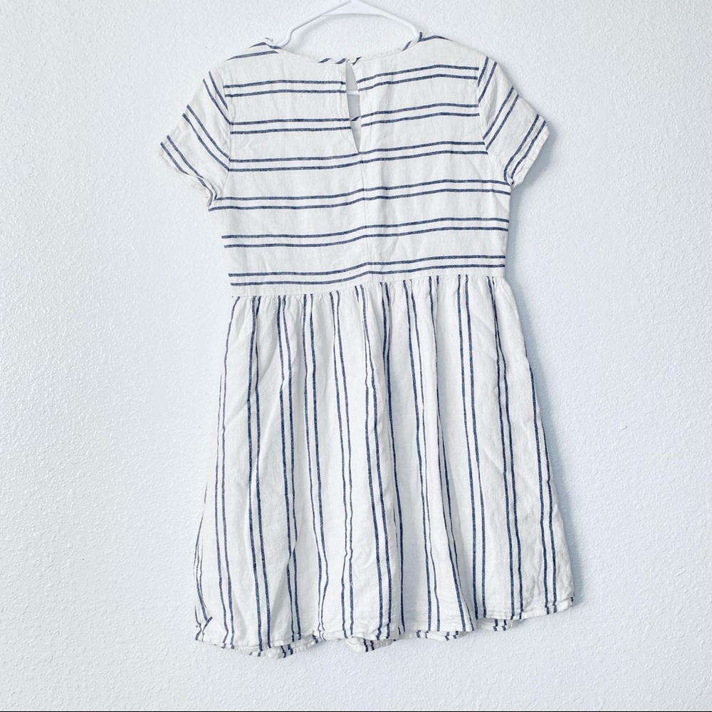Old Navy XS Striped Linen Blend Fit & Flare Swing Boho Side Zip Dress - Picture 2 of 8